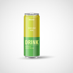 Realistic aluminum cans, Metallic cans for beer, soda, lemonade, juice, energy drink. Vector illustration