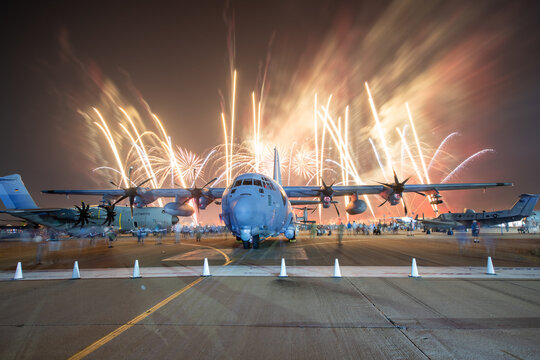 C130 with fireworks