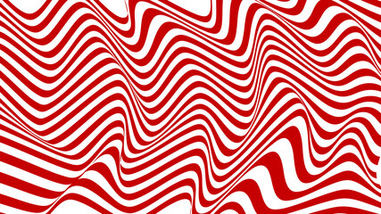 Vector graphic of red wavy lines pattern. Optical art, opart striped. Texture with wavy, curves stripes. Good for wall decoration, business brochures, musical cover, poster design, etc.   
