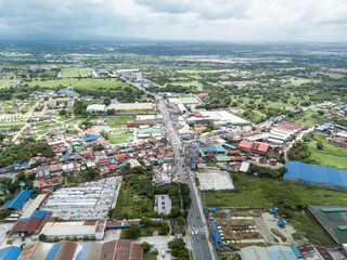 General Trias, Cavite, Philippines - Aerial of town proper and Governor's Drive.