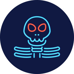 skeleton neon icon