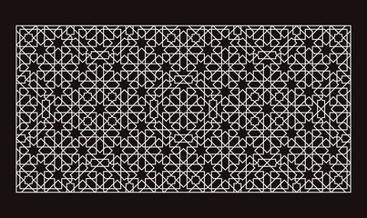 Laser Cutting Template. Decorative Lattice. Middle Eastern Geometric Pattern.