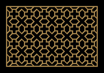 Laser Cutting Template. Decorative Lattice. Middle Eastern Geometric Pattern.