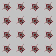seamless pattern floral pattern on a gray background