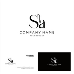 creative simple logo design letter sa