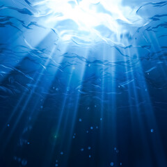 3D Rendering of  Caustic Light Shines Under the Sea