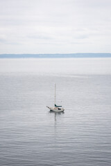 sailboat in the puget sound near olympic national park