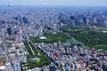 都市風景・九段下周辺上空・空撮