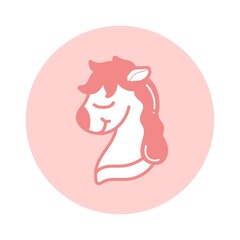 Cute horse cartoon icon sticker design