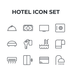 hotel set icon, isolated hotel set sign icon, vector illustration