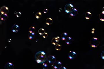 Colorful bubbles on black