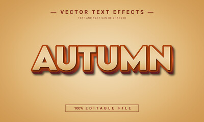 Autumn season 3d editable text style effect
