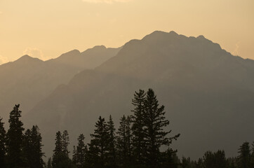 A Smoky Sunset in Banff National Park