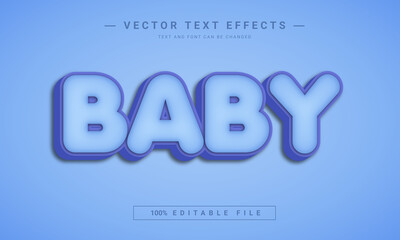 Cute baby editable 3d text effect 