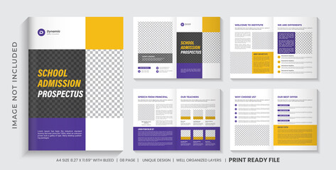 School Brochure design template, School Admission Prospectus design template layout, Education brochure design template - obrazy, fototapety, plakaty