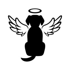 Vector Dog Memorial Graphic Dog Angel Illustration