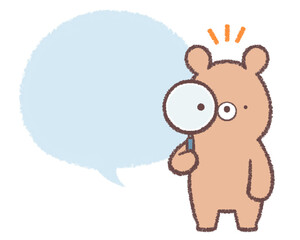 くまと虫眼鏡のフキダシ
