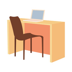 Fototapeta premium desk with laptop computer