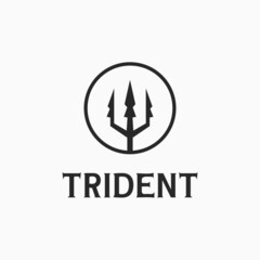 Fototapeta premium Circular Trident Neptune Poseidon Triton King Spear logo design