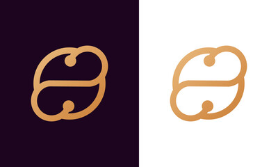 Circle Shape with Infinity Symbol Monogram in Incredibly Luxury and Classy Style, Elegant Circular Infinity Logo Template