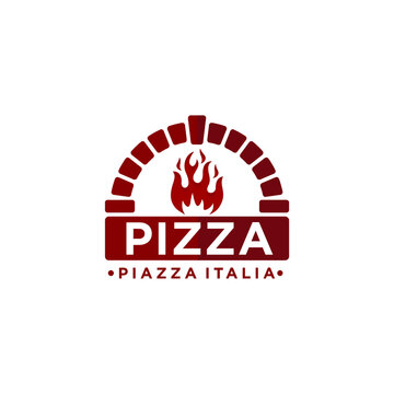 Pizza Brick Oven vector illustration. Logo design. 