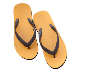 Slipper or simple plain Thai style sandals rubber shoes isolated on white background.