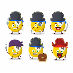Cartoon character of billiards ball with various pirates emoticons
