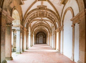 Detail of the cloister of the Christ Convent at Tomar, Portugal
