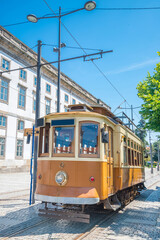 Plakat Historical tram in Porto, Portugal in a summer day