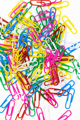 Multi coloured of paper clips