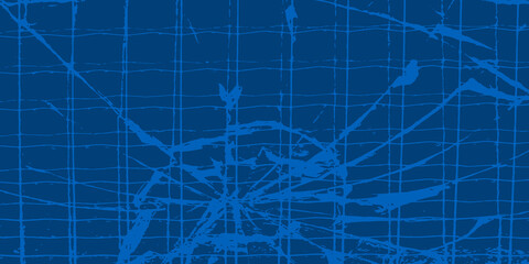 Brutal vector blue background with the texture of broken reinforced glass. Abstract background with glass fragments. An unusual template for your design.