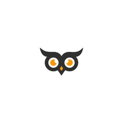 Simple modern owl logo template icon