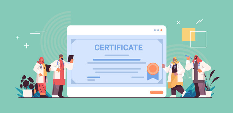 arab graduated doctors holding certificate arabic graduates celebrating academic diploma degree