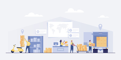 Transport company, shipping company, Global Logistic and Delivery Service. Air freight and logistic industry. transportation service concept.	