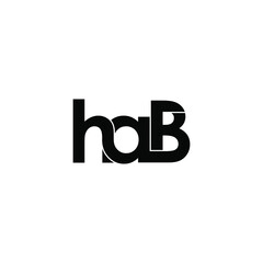 hab initial letter monogram logo design