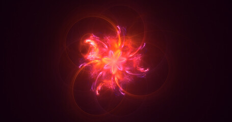 3D rendering abstract multicolor fractal light background