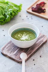 Served soup from vegetables