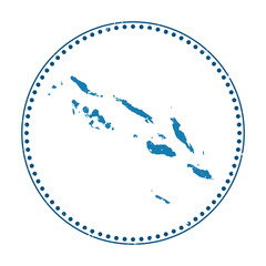 Solomon Islands sticker. Travel rubber stamp with map of country, vector illustration. Can be used as insignia, logotype, label, sticker or badge of the Solomon Islands.