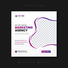 Digital Marketing agency social media post design templates for Corporate Business, online webinars with vector & illustration.