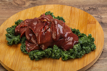 Raw chicken liver for cooking