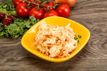 Vegetarian Cole slaw salad with cabbage