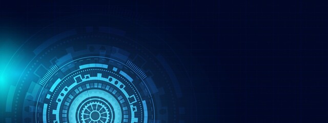 Abstract blue circle technology background,light and circle digital vector.Futuristic illustrator design.
