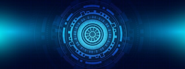 Abstract blue technology background,light and circle digital vector.Futuristic illustrator design.