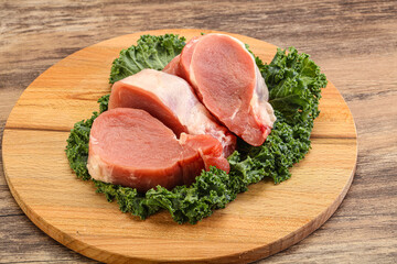 Fresh raw pork tenderloin for roast