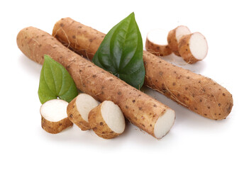 Fresh  yam on white background.