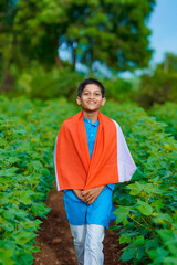 Indian child celebrating Independence or Republic day of India