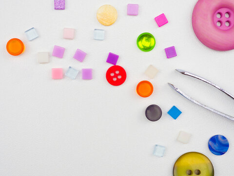 Colorful color of buttons, clasper for white background or wallpaper