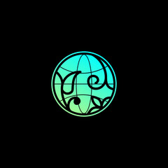 Vector combination of earth and leaf logo. Planet and eco symbol or icon. Globally unique and natural, organic logotype design template.