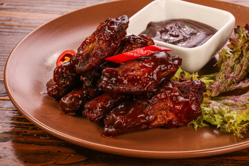 Chicken wings barbecue with sauce