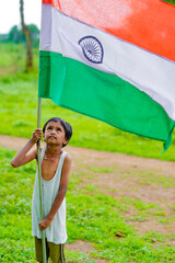 Indian child celebrating Independence or Republic day of India